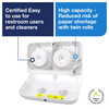 Tork T7 Toilet Paper Dispenser 5.078X14.173X8.228 IN Plastic Wall Mount White Coreless Side-by-Side High Capacity 1/Each