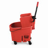 Mop Bucket & Wringer 35 QT Plastic Red 1/Each
