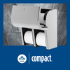 Compact® Toilet Paper Dispenser Stainless Steel Silver Coreless High Capacity Quad 1/Each