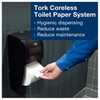 Tork Elevation Toilet Paper Dispenser T7 6.5X6.3X14.2 IN Plastic Black Coreless Vertical High Capacity Universal 1/Each