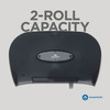 Toilet Paper Dispenser 5.73X13.58 IN Smoke Horizontal 2-Roll Side-by-Side Standard Roll 1/Each