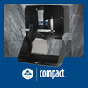 Compact® Toilet Paper Dispenser 6.75X10.12 IN Wall Mount Black 2-Roll Coreless Side-by-Side High Capacity 1/Each