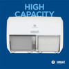 Compact® Toilet Paper Dispenser 6.75X10.12 IN Wall Mount White 2-Roll Coreless Side-by-Side High Capacity 1/Each