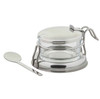 Condiment Jar & Lid Combo 6 FLOZ Glass Set With Stainless Steel Frame 1/Each