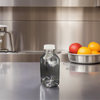 Juice Bottle 12 OZ Clear Square With White Lid 24/Case