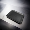 9L Meat Tray 11.75X9.75X0.5 IN Polystyrene Foam Black Rectangle 200/Case