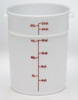 Food Storage Container 22 QT White Round 1/Each
