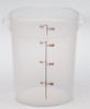 Food Storage Container 4 QT Translucent Round PP Freezer Safe 1/Each