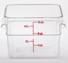 Camwear® Food Storage Container 12 QT Clear Square PC With Handles 1/Each