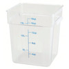 Food Storage Container 18 QT Clear Square PC 1/Each