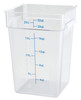 Food Storage Container 22 QT Clear Square PC Built-in Handle Dishwasher Safe 1/Each