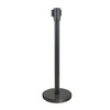 Retractable Belt Stanchion 36 IN Black Cast Iron Includes Post & Base 6.5 FT Retractable Belt 1/Each