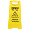 Impact® Wet Floor Sign Caution Sign Yellow Black Plastic English & Spanish Languages 1/Each