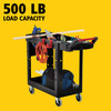 Utility Cart Small (SM) 46.2X17.75X36 IN 500 LB Black Red Resin Heavy Duty Adaptable Small 5 IN TPR Caster 1/Each