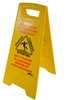 Wet Floor Sign Caution Sign 26 IN Yellow PP English & Spanish Languages Folds Flat for Easy Storage 1/Each