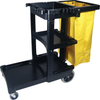 Janitorial Cleaning Cart 46X21.75X38.38 IN Black Yellow Plastic Vinyl With Vinyl Bag 1/Case