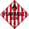 Worded E-Z Placard Flammable Liquid 3 Vinyl Removable Solid 25 Count/Pack