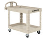 Brute® Transport Cart Medium 44X25.5X39 IN 500 LB Beige Resin Deep Pocket Shelves 5 IN Caster Ergonomic Handle 1/Each