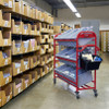 Tote Picking Cart 58.13X22.38X13.13 IN Red With Angled Shelves 1/Each