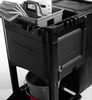 Executive Series™ Janitorial Cleaning Cart 46X21.75X38.38 IN Black Gray Plastic Traditional 4 IN Casters 1/Case