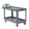 Brute® Utility Cart 55.00X26.00X33.25 IN Gray Heavy Duty With Lipped Shelf Ergonomic Handle 1/Each