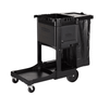 Executive Series™ Janitorial Cleaning Cart 46.00X21.75X38.38 IN Black Gray Plastic 4 IN Casters Traditional 1/Case