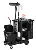 Executive Series™ Janitorial Cleaning Cart 46.00X21.75X38.38 IN Black Gray Plastic 4 IN Casters Traditional 1/Case