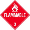 Placard Flammable Liquid 3 Vinyl Removable 1/Each