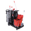 RestroomRx Cleaning Specialist System Complete Janitorial Cleaning Cart 32 QT Black Red Aluminum Plastic 1/Each