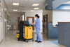 Janitorial Cleaning Cart & Bag 48.25X22X53.5 IN Black Yellow Plastic High Security 1/Each