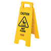 Wet Floor Caution Sign 26X12 IN Yellow Plastic Multilingual 1/Each