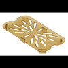 H-Pan™ Bacon High Temperature Drain Drip Tray 1/4 Size Amber Rectangle With Divider 1/Each