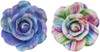 Gum Paste Cake Decoration 3.75X3.75X1.95 IN Assorted Painted Rose 8/Box