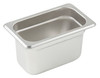 Food Pan 1/9 Size 6.5625X4.25X4 IN Rectangle 18/8 Stainless Steel 25GA Anti-Jam Dishwasher Safe 1/Each
