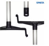 Sparta® Lobby Dust Pan 30 IN Black Silver PP Aluminum Locking Yoke Hanger Hole Serrated Edge 6/Each