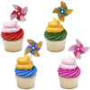 DecoPics® Cake Topper 3.65X1.8X0.65 IN Multicolor Pin Wheels 72/Bag