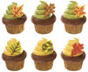 Cake & Cupcake Topper Pick Yellow Green Orange Fall Leaves 144/Each