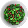 Holly Berries & Leaves Mix - Red 3 Free Sugar Candy Decorations Red Green 1/Jr