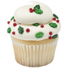 Holly Berries & Leaves Mix - Red 3 Free Sugar Candy Decorations Red Green 1/Jr