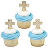 Cake & Cupcake Topper Pick 3X1.4X0.1 IN Gold Cross 144/Each