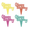 Cake & Cupcake Topper Pick 2.15X1.55X0.4 IN Plastic Pastel Happy Birthday 144/Pack