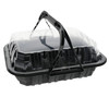 MealMaster® Chicken Container & Lid Combo With Dome Lid Small (SM) 4 Piece MFPP OPS Black Clear With Handle 100/Case