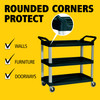 Xtra Utility Cart 40.6X20X38 IN 300 LB Black Gray Resin Open Sides 4 IN TPR Caster 1/Each