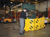 Belt Barrier 23.5X13X40 IN Yellow Resin Mobile 1/Each