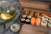 Sushi Take-Out Box With PET Lid 8.5X3X1 IN PE Coated Paper Kraft 50 Count/Pack 6 Packs/Case 300 Count/Case