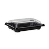 Sushi Take-Out Tray Base & Lid Combo Small (SM) 6.875X4.875 IN PLA Black Clear Rectangle 600/Case