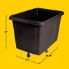 Cube Truck 44.49X31.50X37.00 IN 20 Cubic Foot Black Plastic FDA Approved 1/Each