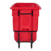 Utility Tilt Truck 1 Cubic Yard 1250 LB Red Black Resin FDA Compliant 5 IN Swivel Caster Standard Duty Rotomolded 1/Each