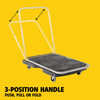 Triple Trolley 32.5X20.5X36 IN 250 LB Black Gray Resin Straight Handle Utility 3 IN TPR Casters Ergonomic Handle 1/Each