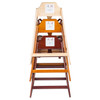 High Chair Natural Rubber Wood Stackable ASTM-F404 18 Compliant 1/Each